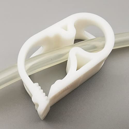 10PCS High Temperature Resistant Plastic Tubing Clamps, 6 Grades Adjustable Hose Flow Control Tube Clip Shut Off Laboratory Pinch Valve, Syphon Pipe Holder, White - size: for tube OD 1/4''-1/2'' (6-12mm)PBT