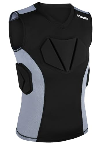 Soared Youth Baseball Chest Protector XPE Foam Padded Compression Shirt - color: Black, size: Small