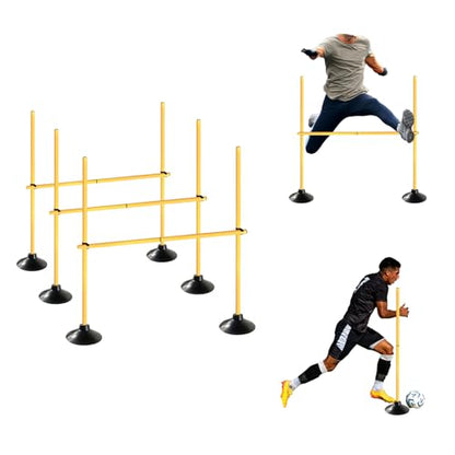 TNZMART 4.9 FT Adjustable Agility Hurdles Poles for Soccer Football Speed Training Equipment Track and Field - style: 3 groups