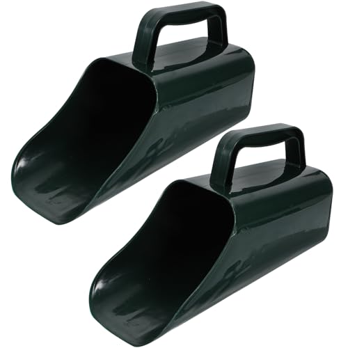 Aquarium Gravel Shovel Fish Tank Cleaning Tool Water-Permeable Sediment Scoop Handheld Garden Shovel 2pcs Dark Green for Aquatic Plants Sand Removal