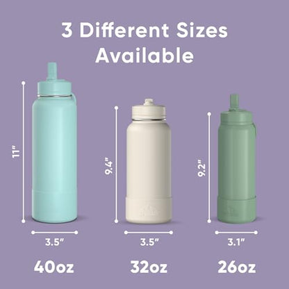 Hydrapeak 32oz Sport Insulated Water Bottle with Straw Lid, Leak & Spill Proof, Keeps Drinks Cold for 24 Hours, Hot for 12 Hours, Premium Stainless Steel Water Bottles (32oz, Dlavender) - color: Dlavender