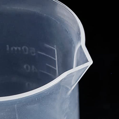 Waziaqoc 50ml/1.7oz Plastic Graduated Beaker (6 Pack), Transparent PP Measuring Cup Mixing Cup for Kitchen Lab - color: 6pcs, size: 50 ml
