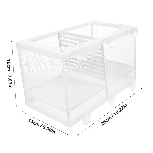 balacoo Aquarium Accessories 2Pcs Fish Breeding Box Fish Box Aquarium Hatchery Incubator Divider Box with Suction Cups for Shrimp Clownfish Guppy White