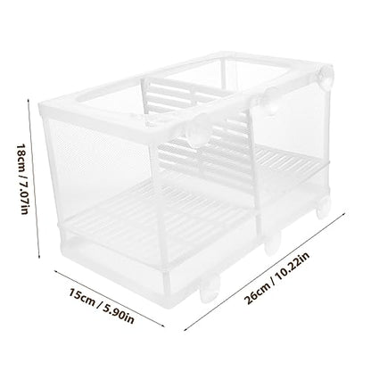 balacoo Aquarium Accessories 2Pcs Fish Breeding Box Fish Box Aquarium Hatchery Incubator Divider Box with Suction Cups for Shrimp Clownfish Guppy White