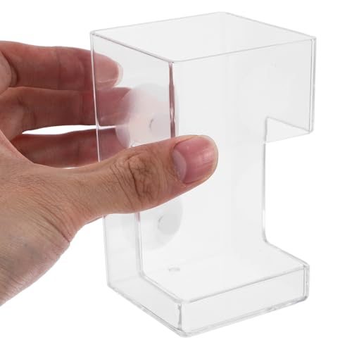 BESPORTBLE Acrylic Fish Feeder with Suction Cup Stationary Feed Tube Anti-Drift Design for Aquarium Fish and Shrimp Feeding Accessory
