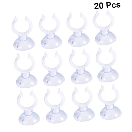 Happyyami 20pcs Cup Clamps for Fish Tank Hose Clip Bracket Holder Easy to Install Aquatic Accessories for Aquariums Practical Design for Air Pump Tubes