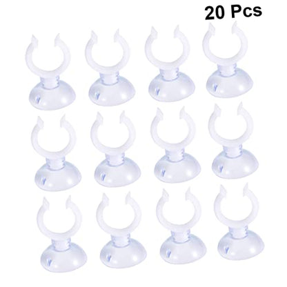 Happyyami 20pcs Cup Clamps for Fish Tank Hose Clip Bracket Holder Easy to Install Aquatic Accessories for Aquariums Practical Design for Air Pump Tubes