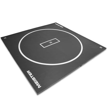 Meister FlexFloor Wrestling Mat - 10ft x 10ft Roll-Up Pro Training Mat for Home & Gym - color: Black