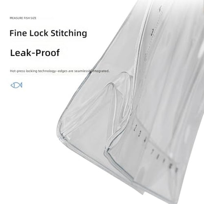 Clear Fishing Bag with Measurement Scale Light Weight PVC Materials for Safe Fish Transport and Observation Foldable Fishing Tool Bag - color: 2 Pack