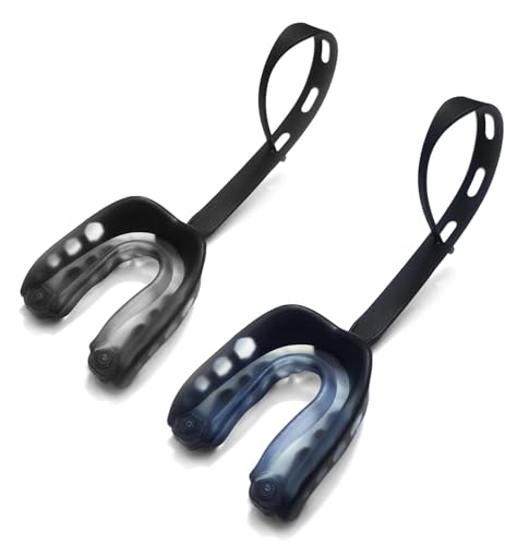 Kids Sports Mouthguard Football Mouth Guard, 2 Pack with Case and Strap Mouth Guard Football, 1.7 x 1.96 inches, for Boxing, Basketball, Hockey, Ages 4-7 - size: Kids（4-7）