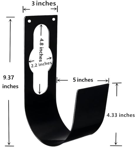 Garden Hose Hanger Wall Mount Heavy Duty Hose Holder Hook for 150ft 100ft 75ft 50ft Expandable Hose (Large, Black)