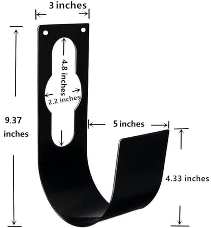 Garden Hose Hanger Wall Mount Heavy Duty Hose Holder Hook for 150ft 100ft 75ft 50ft Expandable Hose (Large, Black)