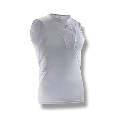 Storelli BodyShield Sleeveless Undershirt, Protective Soccer Base Layer, Lightweight Compression Top with Padded Chest - color: White, size: Medium