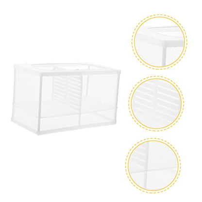 HEMOTON Fish Tank Isolation Net Breeding Box for Betta and Guppy Fry Transparent Aquarium Incubator Removable Divider Protects Newborns from Adult Fish for Shrimp Hatchery