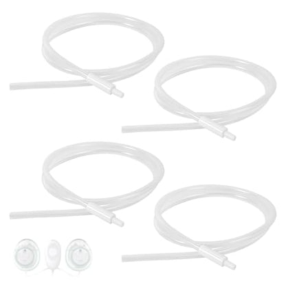 4pcs Replacement Tubing for Elvie Stride Pump, Silicone Breast Pump Tubing with Tube Connectors Replacement Parts for Elvie Stride, BPA-Free & Easy to Clean