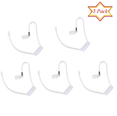 Replacement Acoustic Tube with Connector Compatible with Motorola Kenwood Surveillance Kit Earpiece Headset (5 Packs) - color: (5 Packs)