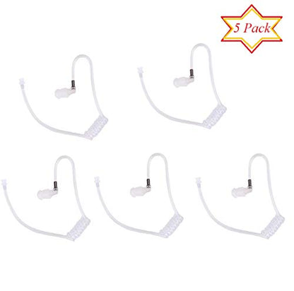 Replacement Acoustic Tube with Connector Compatible with Motorola Kenwood Surveillance Kit Earpiece Headset (5 Packs) - color: (5 Packs)