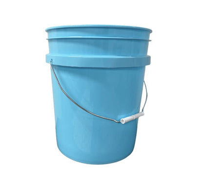 5 Gallon Aqua Food Grade BPA Free Made in USA Bucket Pail with Blue Airtight Double Gasket Screw on Lid (Pack of 2)