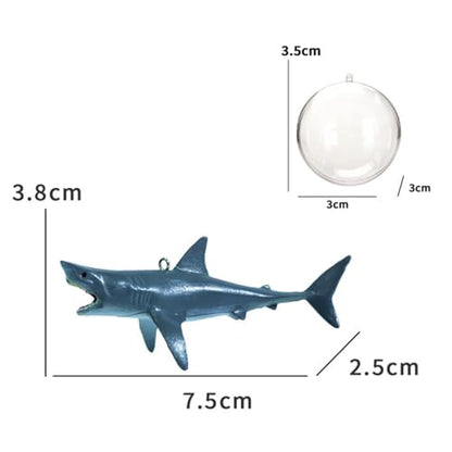 HIERYAN Mini Floating Shark Fish Tank Decorations, Realistic Resin Aquarium Ornaments with Adjustable Height, Cute Underwater Decor for Fish Tank, 2 Pack