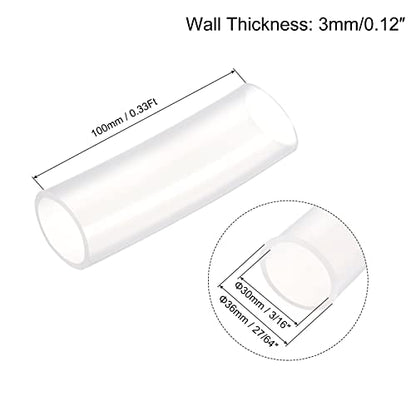 uxcell Pure Silicone Tubing 32mm ID,38mm OD Water Air Pump Pipe, 4Pcs 0.33 Ft Transparent Silicone Hose Tubing for Household, Industry, Drinking Water - size: 32mm x 38mm