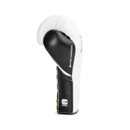 Everlast Powerlock OG Pro Training Boxing Gloves - color: WHT/BLK, size: 12 oz