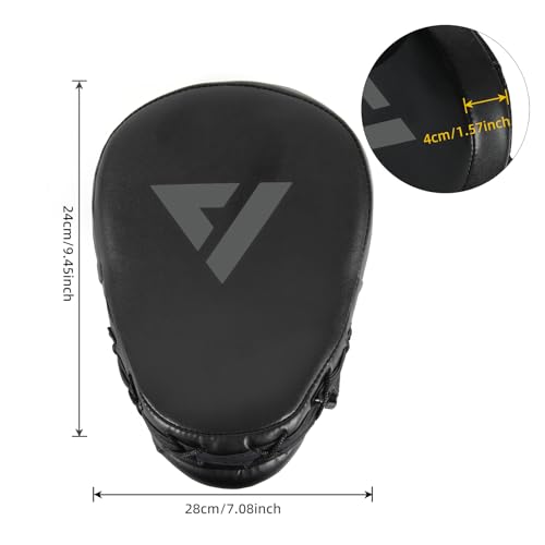 Valleycomfy Boxing Pads Punching Mitts for Training,Muay Thai,Martial Arts - color: Black