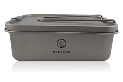 Titanium Lunch Bento Storage Box 1200ml 40 oz Grade 1 Airtight Locking Lid Leakproof Foldable Handle Reheatable on Fire Ultralight 254g Camping Office Meal Prep Food Container Dishwasher Safe