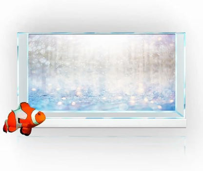 48x24IN Winter Silver White Bokeh Aquarium Background, Golden Spots Sparkle Fish Tank Decorations, Christmas Art Terrarium Background