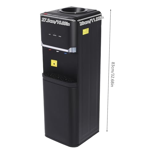 Top Loading Water Cooler Dispenser, Freestanding Cold & Hot & Warm Water Dispenser, Top Loading Water Dispenser for 5 Gallon Bottles, Perfect for Home Office School (Black)