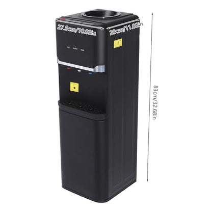 Top Loading Water Cooler Dispenser, Freestanding Cold & Hot & Warm Water Dispenser, Top Loading Water Dispenser for 5 Gallon Bottles, Perfect for Home Office School (Black)
