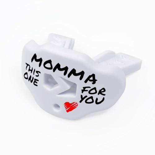 SLEEFS Classic Football Mouthguard with Bold Designs and Removable Strap - color: Momma White