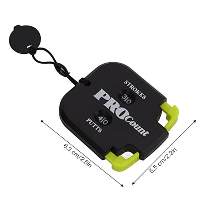 Mini Golf Stroke Counter Clicker with Dial Reset and Keychain, 2 Digit Golf Scorekeeper for Putts and Shots, Portable Outdoor Golf Game Scoring Tool (Black and Yellow)