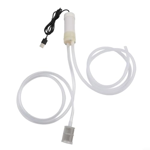 5V Self-Priming Water Pump USB Powered Electric Vacuum Pump for Aquarium Balcony Garden Small Portable Water Transfer Pump with Tube White Color(5 Meter)