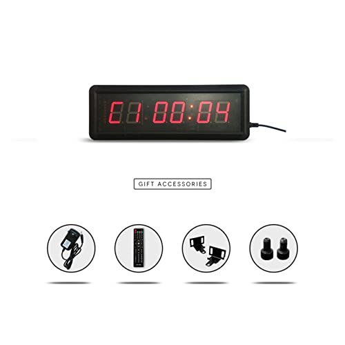 Interval Timer LED Countdown Timer is Beautiful and l Digital Gym/Sports Fitness Boxing Training Swimming Running Timer HIT6-1.5(6R) Gym Clock Timer