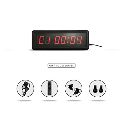 Interval Timer LED Countdown Timer is Beautiful and l Digital Gym/Sports Fitness Boxing Training Swimming Running Timer HIT6-1.5(6R) Gym Clock Timer