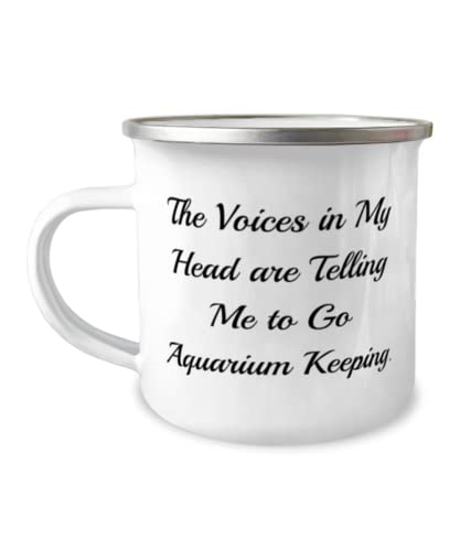 The Voices in My Head are Telling Me to Go. 12oz Camper Mug, Aquarium Keeping Present from Friends, Sarcastic for Men Women, Aquarium Keeping Starter kit, Aquarium Keeping Supplies, Aquarium Keeping