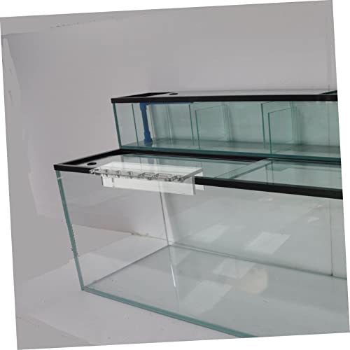 Happyyami Acrylic Aquarium Tool Organizer Rack for Fish Tank Maintenance Lightweight Storage Holder with Slots for Scissors Tweezers Tongs Scrapers Compact and Safe Design for Easy