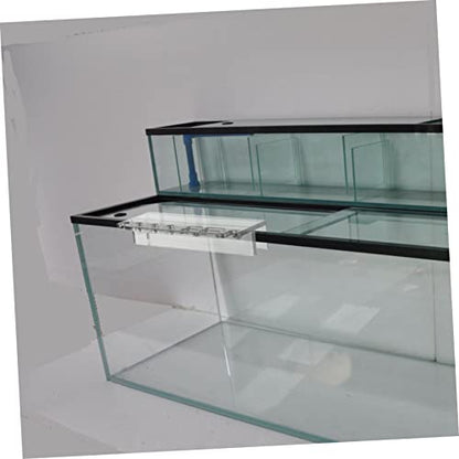 Happyyami Acrylic Aquarium Tool Organizer Rack for Fish Tank Maintenance Lightweight Storage Holder with Slots for Scissors Tweezers Tongs Scrapers Compact and Safe Design for Easy