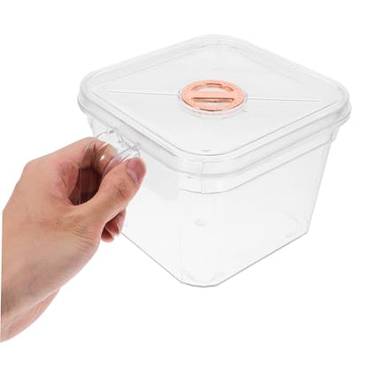 Abaodam Unbreakable Bowl Handle and Lid Safe Aquarium for Betta Fish and for Desktop Decoration Easy to Clean and Maintain