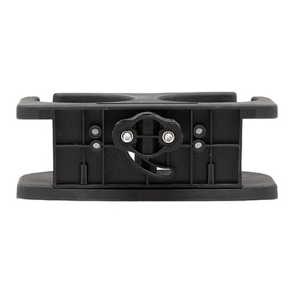 Extreme Max 3005.5689 Adjustable 2-Drink Mug Cup & Can Holder for Horizontal and Vertical Round Pontoon Rails - Black