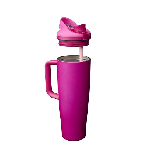 Owala FreeSip Tumbler Stainless Steel Water Bottle 40 oz Read My Lips | Triple-Layer Insulation | Leak-Proof Lid with Push-Button | Double Threaded Lid for Left and Right-Handed Drinking - color: Read My Lips, size: 40 Ounces