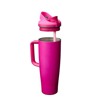 Owala FreeSip Tumbler Stainless Steel Water Bottle 40 oz Read My Lips | Triple-Layer Insulation | Leak-Proof Lid with Push-Button | Double Threaded Lid for Left and Right-Handed Drinking - color: Read My Lips, size: 40 Ounces