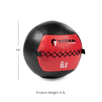 Titan Fitness Soft Leather Medicine Wall Ball Durable, Endurance, Cardio, Core Strength - size: 6 lb