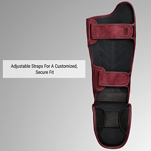 Hayabusa T3 LX Leather Striking Shinguards - color: Crimson, size: Medium