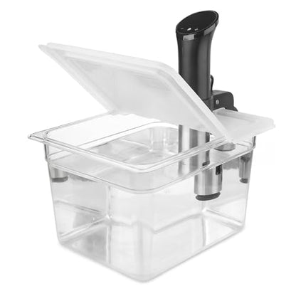 EVERIE Sous Vide Container 12 Quart EVC-12 with Collapsible Hinged Lid Compatible with Anova Nano or AN500-US00 or Anova Pro 3.0 or Anova Mini, Also Fits Instant Pot - color: Container with plastic lid