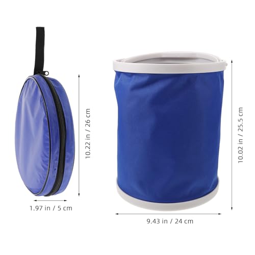 OSALADI Water Bucket Handle Portable Folding Camping Container for Fishing Car Washing and Outdoor Activities and Multi-Purpose Utility Bucket Storage Pouch