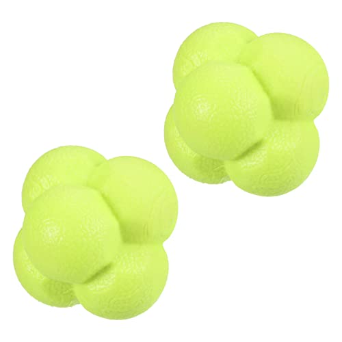 PATIKIL Bounce Reaction Balls Coordination Training Ball Agility Trainer TPR High Difficulty, for Speed Reflex, Pink - color: Yellow