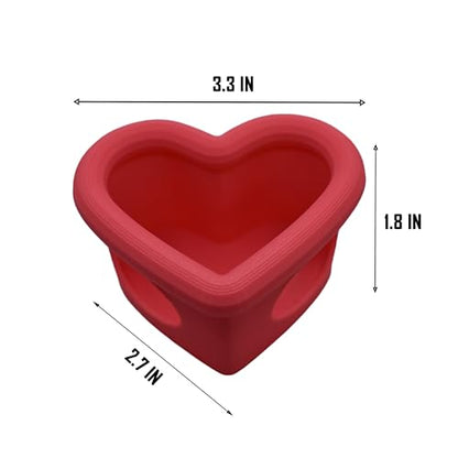 Heart Shaped Floating Fish Feeder, Floating Feeding Station, Aquarium Feeding Bowl, Unique Heart Shape Design, 3.3 x 2.7 x 1.8 Inches,