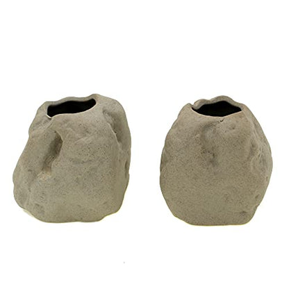 Aquatic Plant Pot,Ceramic Aquatic Decor Plant Cup Holder for Fish Tank Aquarium Aquascape Decoration (M 2pcs)