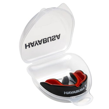 Hayabusa Combat Sports Mouth Guard Youth, Kids and Adult Sizes Comes with Case - Black/Red, Youth - color: Black/Red, size: Youth